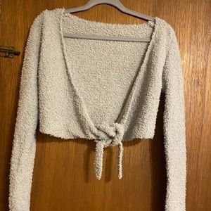 SKIMS tie front cozy sweater